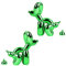 Rideco Pooping Ballon Hund Skulptur Kleine Tierstatue Home Decor Moderne Dekorative Kunstskulptur Moderne Desktop-Ornament für Büro Schlafzimmer Wohnzimmer Dekor (Glänzendes Grün, Klein)
