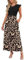 AUSELILY Women's Summer Elegant Ruffle Short Sleeve Crewneck Maxi Dress for Club Party Black Leopard Print Casual Long Dresses with Pockets L