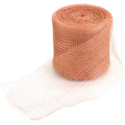 QWORK® Rouleau de Maille en cuivre pour contrôle des limaces et des escargots, 12.5 cm x 24 m, Maille cuivrée Flexible pour l'intérieur et l'extérieur, Jardin