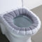 Soft Bathroom Toilet Seat Cover, Washable Mat Cushion for Closestool Stay Warm and Comfortable (White&Gray)