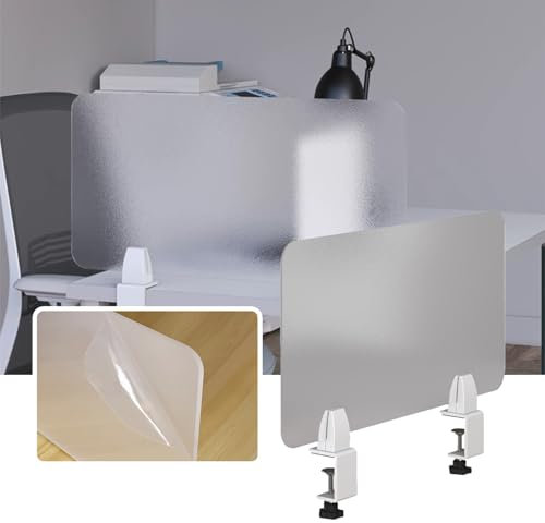 Freestanding Soundproof Desk Divider With Clamps Waterproof Glass Partition Screen Acrylic Privacy Shield for Office Customizable 50x40cm Ideal for Students and Visual Distraction