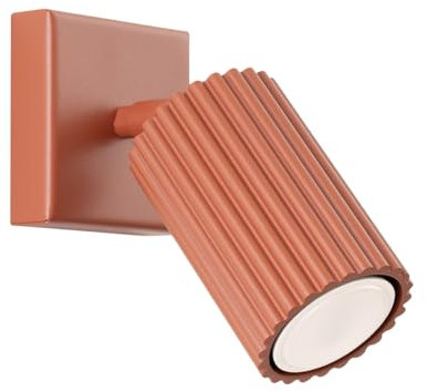 SOLLUX lighting Wandleuchte Innen Wandlampe Aluminium 1 Flammig 8 x 16 x 16 cm Karbon Ockerrot