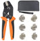 Set di pinze per crimpatura con 6 matrici intercambiabili, set di strumenti di crimpatura per termorestringenti, connettori terminali a cricchetto, pinza crimpatrice con borsa per il trasporto