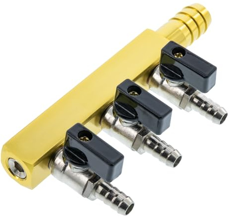 VIALIA Luftverteiler Aquarium mit regulierbaren Ausgängen 3mm | 3-Fach Luftstromregler, 9mm Anschluss für Luftpumpe, Luftregelventil für optimale Sauerstoffversorgung & Wasserqualität