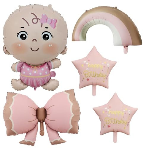 DazzJoy Babyparty Deko Mädchen Luftballons Rosa, Baby Shower Deko Mädchen Folienballon, Babyshowerparty Deko Mädchen Ballons, Its a Girl Ballon, Baby Girl Luftballon, Baby Party Dekoration Mädchen