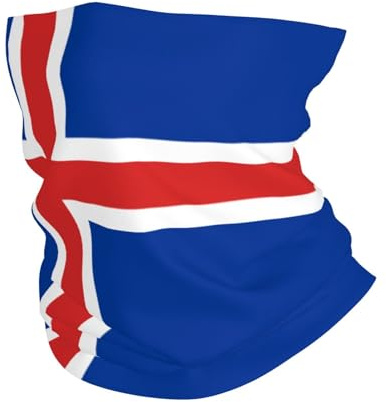 Bandana Schlauchschal Island Flagge Sonnenschutz Halstuch Stirnband Kopftuch Nackenschutz Elastiche Schal Sturmhaube Unisex Sport Camping Radfahren Angeln Wandern Weiß
