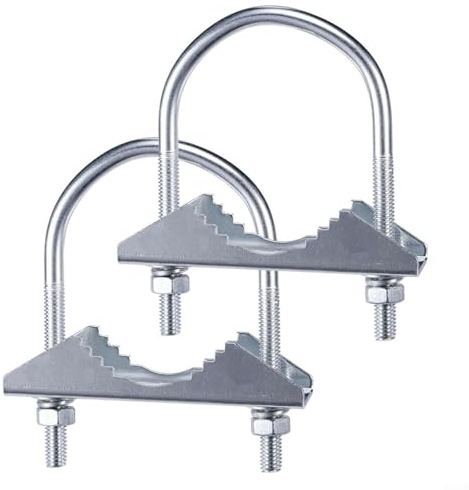 2 Stück Antennenmastklemme, robustes Masthalterungen Montageset, U-Bolzen-Montagezubehör für TV-, CB-Funk-, Antennen, Angelruten