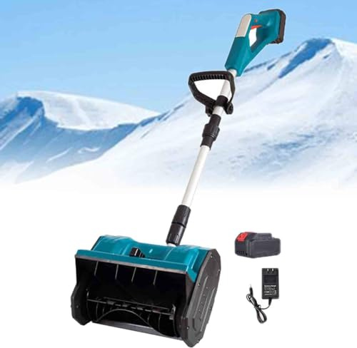 Cordless Electric Snow Shovel with Adjustable Telescopic Pole for Easy Driveway and Patio Deck Clearing
