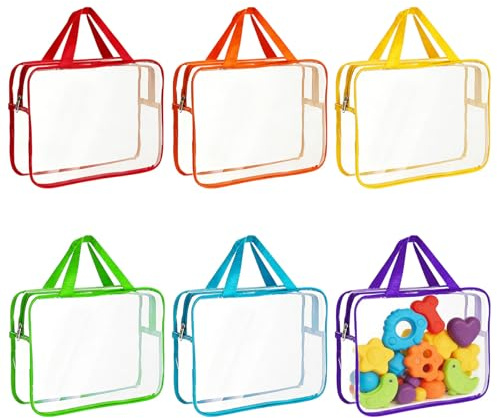 LXTaoler 6 Pack Toy Storage Bags with Handles, Large Zipper Organizer Bags