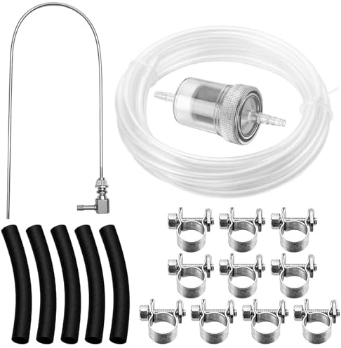 18PCS Diesel Heater Fuel Line Kit, 5M Oil Hose with Fuel Tank Standpipe, Fuel Filter for Car, Truck, RV Parking Heaters, 5 Rubber Hoses & 10 Clamps, Diesel Heater Installation Accessories