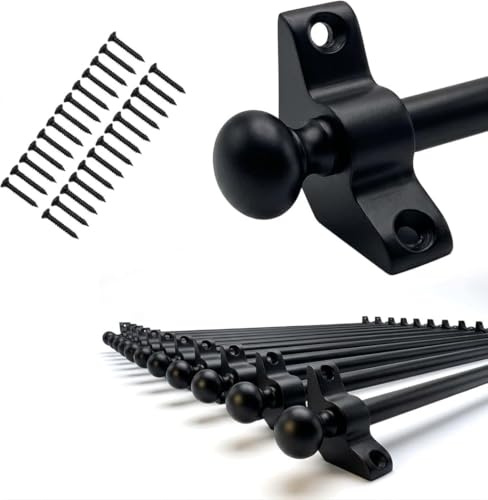 Set of 15, Stair Carpet Rods, Round Finial, Wrought Iron, Suitable for Carpet Runners Up to 70 Centimetre Wide Or Narrow (Wrought Iron)