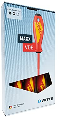 Witte 653742 Maxxpro-Schraubendreher-Satz 6-teilig, VDE SB/PH 1/PH 2 in Kartonverpackung