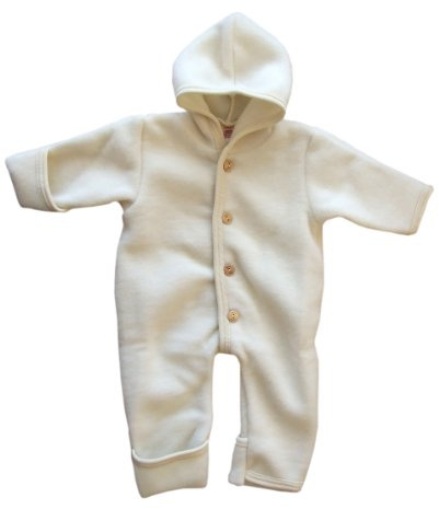 Engel Baby-Overall mit Kapuze, Holzknöpfen und Umschlag | Warm