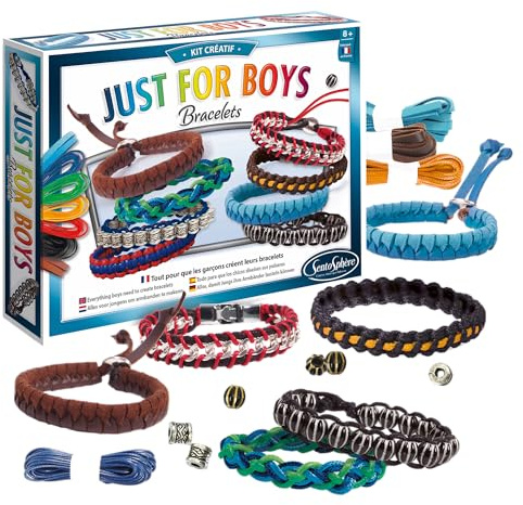 Sentosphère 835 Just for Boys Jewelry Creation Craft Set Christmas Jewellery, Silver, One Size
