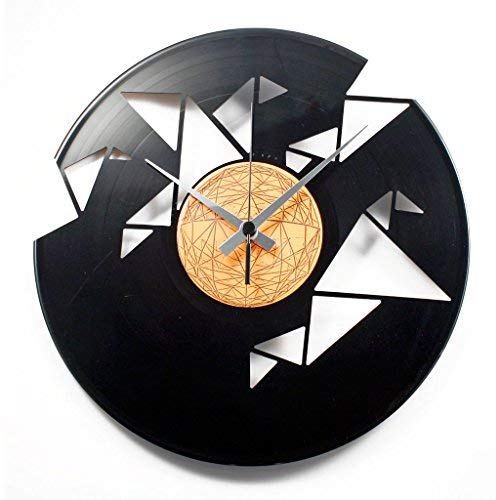 DISC'O'Clock Shallplattenuhr Origami - Lautlos Wanduhr, einfach aufzuhängen. 100% Made in Italy Handwerkliches Produkt