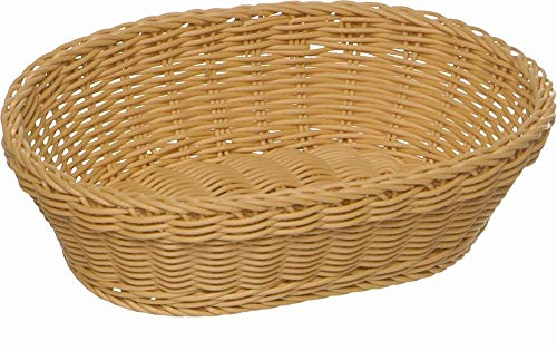 APS Basket, ovale PROFI LINE - Cestino, cestino di vimini in polipropilene - Dimensioni: 25 x 19 cm/Altezza: 6,5 cm/Colore: Marrone scuro