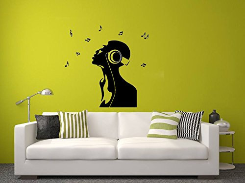 I Love Music DJ Wandtattoo Leben Zimmer Zuhause Modern Aufkleber Dekoration Dekor Stilvoll Aufkleber Abziehbilder