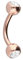 PIERCINGLINE Chirurgenstahl Banane ZWEI KRISTALLE Gebogener Piercing Stab Augenbraue Brust Intim Ohr roségoldfarben 1,2 x 6 x 3 mm