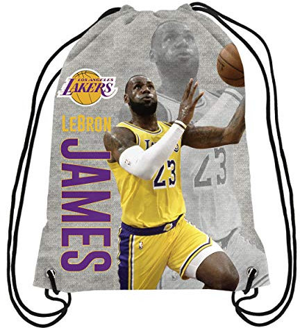 FOCO Unisex-Erwachsene NBA Drawstring Backpack James L. #23 Rucksack mit Kordelzug, Bedruckt, Los Angeles Lakers Lebron, Einheitsgröße
