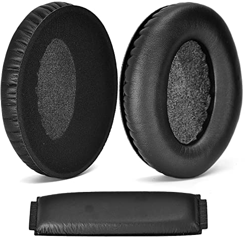 defean Replacement Ear Pads and Headband - for Sennheiser HD418, HD419, HD428, HD429, HD438, HD439, HD448, HD449 Headphones - Black, Protein Leather, 2.0 units