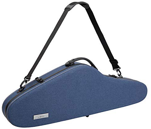 Aileen Custodia rigida per violino 4/4, in tessuto di lusso, rivestita con sospensione igrometro, blu denim