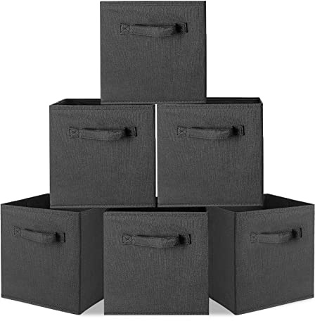 Ejoyous Aufbewahrungsbox Schwarz, 6er Set Faltbare Korb Aufbewahrung Aufbewahrungskörbe Faltboxen Boxen Aufbewahrung zur Aufbewahrung Kleidung Spielzeug Datei