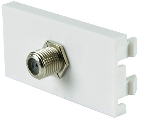 Ex-Pro Single Satellite F-Type Screw Aerial TV Antenna Socket Port Module Cable Oulet for Wall Plate Frame Faceplate - 2 Pack