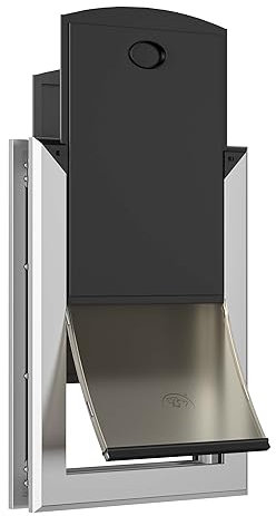 MAVRICFLEX Wetterfeste Hundetür mit doppeltem Schiebeschloss, energieeffizient, robustes Aluminium, große Hundetür, einfache Installation, magnetische Klappe, robuste Hundetür für Hunde bis zu 45 kg
