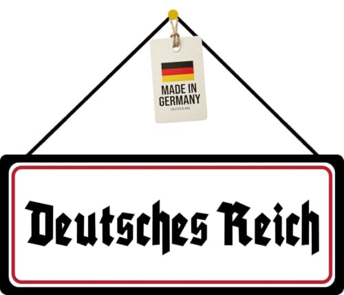 Blechschild 27x10cm gewölbt mit Kordel Deutschland Historisch Schild