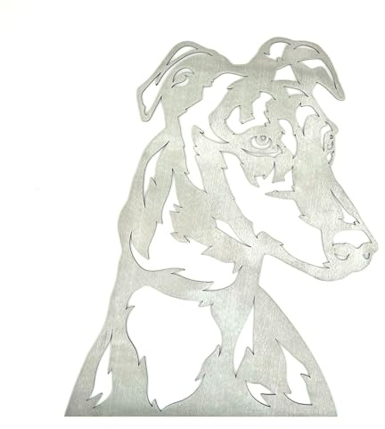 Escultura de jardín para perros de galgo, adorno de jardín, metal oxidado, escultura de jardín de metal, arte de metal (pequeño 233 mm x 213 mm)