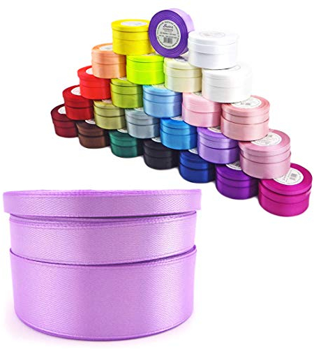 Satinband Schleifenband Dekoband Band Bastelband Geschenkband Nähband Zierband Satin Lila Flieder (Flieder, 6)