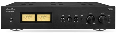 Xiangsheng 728A Vacuum Tube Pre Amplifier,with Bass and Treble Control, Tubes 12AT72,12AU72,6Z42 (Black)