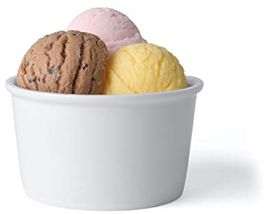 Holst Porzellan ES 301 Porzellan 6er Pack Eisbecher 10 cm Gelateria, weiß, 10.5 x 6 cm 0.3 l, 6 Stück