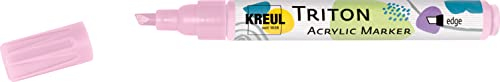 KREUL 17847 - Triton Acrylic Marker Edge, Zartrosa, Stichstärke 1 bis 4 mm, mit Edge-Spitze als Allrounder, seidenmatt auftrocknend, hohe Farbintensität, wetterfest auf saugenden Untergründen