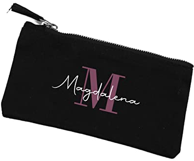 Herz & Heim® Kosmetiktasche mit Initiale und Wunschname, in 2 Größen Klein