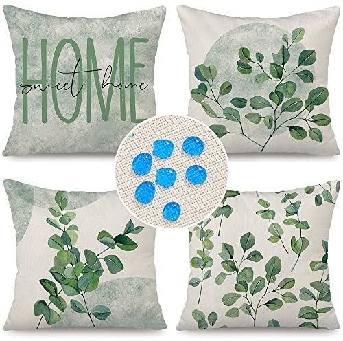 Cirzone Outdoor Kissen Wetterfest 45x45 4er Set Dekokissen, Kissenbezüge Sofakissen für Deko Wohnzimmer, Garten, Balkon