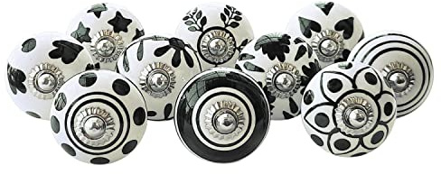 Royal Kraft Vintage handbemalte Keramik-Zugknöpfe für Küchenschränke, Türen und Schubladen, Kleiderschrank, Schrank (Set of 10) Sknob010