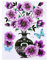 Uposao Vase Wandaufkleber, 3D Stereo Aufkleber Schmetterling Blumen Wandtattoo Abnehmbare PVC Vasen Wandsticker Wasserdicht Selbstklebend Wandaufkleber Wandbilder für Schlafzimmer Büro Küche,30×40CM