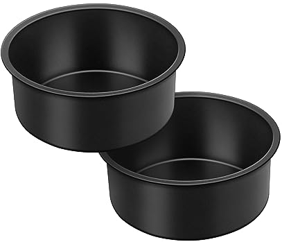 TEAMFAR Backform 2er Set, 11cm Runde Edelstahl Kuchenform Backformen Tortenform, Edelstahlkern mit Antihaftbeschichtung, Gesund & Ungiftig, Einfach zu reinigen