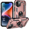 ADDIT iPhone 14 Case with Ring Holder Stand, Magnet Car Mount, Military Grade, Heavy Duty, Rose Gold