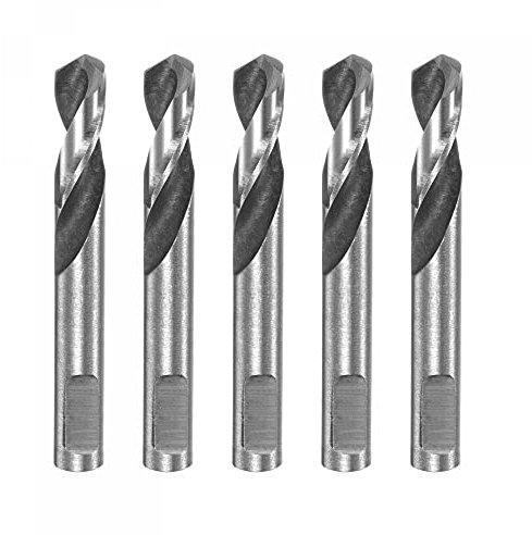 sourcing map 5pcs High-speed Steel Drill Bits 5mmx42mm for Hole Saws Arbor Drill Bit Replacement Thick Metal Cutting