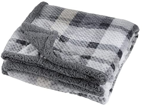 Baroni Home Coperta di Pile, Plaid Invernale Morbido per letto e divano, Coperta Singola, Colore Grigio, 130x160 cm