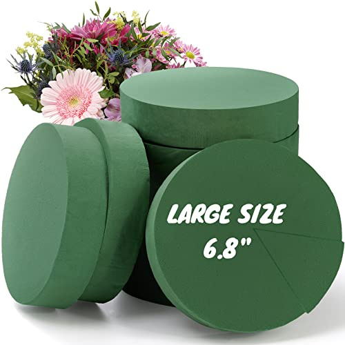 ZOOFOX 8 Pack Round Floral Foam Blocks, 6.8 Large Wet Foam Bricks, Flower Arrangement Supply for DIY Craft, Wedding Decoration