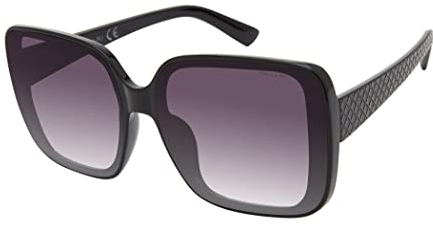 TAHARI Damen Th815 Retro Oversized 100% UV-Schutz Quadratische Sonnenbrille Elegante Geschenke für Sie 63 mm, Schwarz, 64 mm