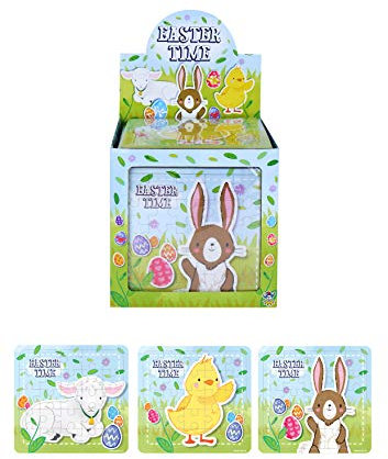 Henbrandt Single Children’s Mini Easter Jigsaw Puzzles 25-Piece Mini Jigsaws for Kids Easter Egg Hunt Spring Toys Party Favour Loot Bag Fillers Easter Gifts for Boys and Girls