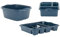 HOMION Large Dish Drainer Plat Rack Bowl and Sink Tidy Set Navy Blue