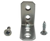 Right Angle Brackets 90 Degree Corner Braces Brackets Plates, Wooden Angle, Metal Steel Sheet Galvanised 1.18 x 1.18 x 0.63 (30 x 30 x 16mm) Pack of 10 with 40 Wood Screws