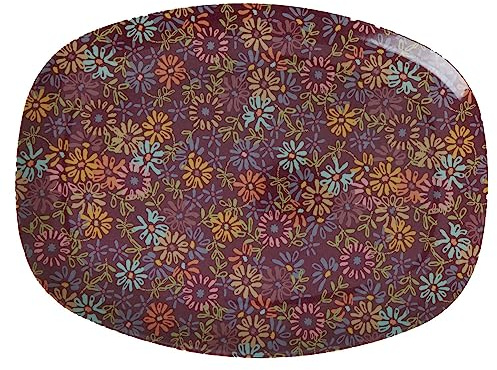 Rice Melamin Rectangular Plate (Wild Vintage Flower)