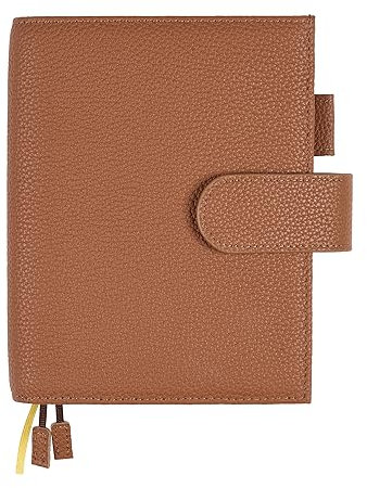 Ox Knight Notizbuchhülle aus echtem Leder, A6, Deluxe-Planer, passend für Hobonichi Techo, Stalogy, Midori MD Planer und mehr, mit Stiftschlaufe, Kartenfächern, Rückentasche und Lesezeichen, Braun