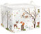 Clastyle Wildtiere Kinder Wäschekorb mit Henkel Baumzweige Kleidung Spielzeug Aufbewahrungskorb Jungen Mädchen Aufbewahrungsbox für Babyzimmer Bad, Hirsche Fuchs Waschbär, 40 * 30 * 30 cm